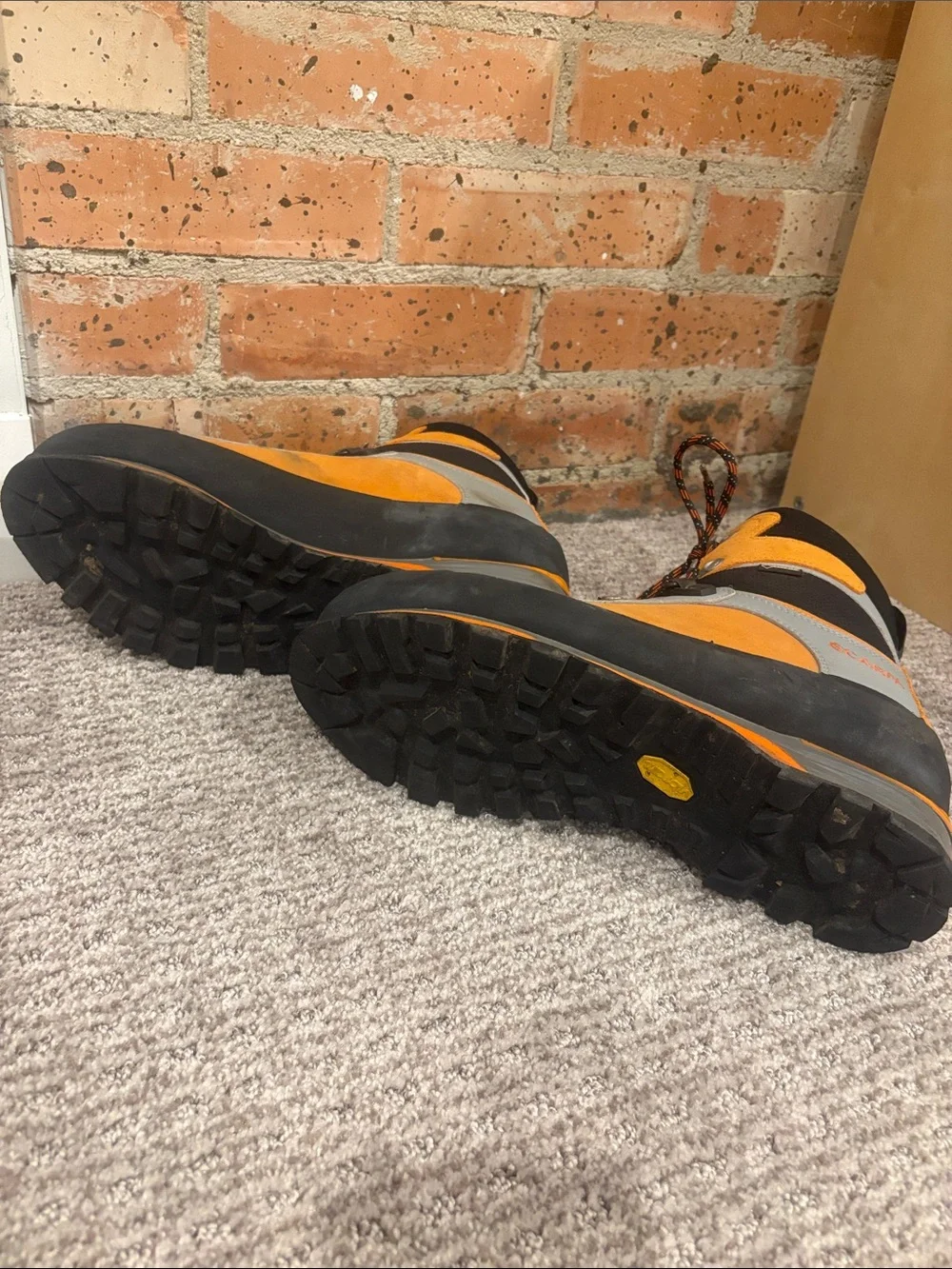 Scarpa Orange and Gray Mountaineering Boots